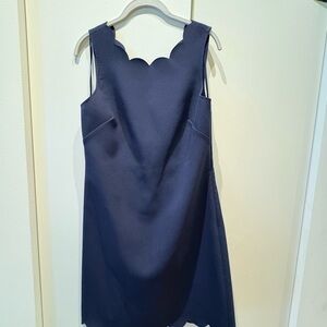 J. Crew Blue Sleeveless A-Line Midi Dress